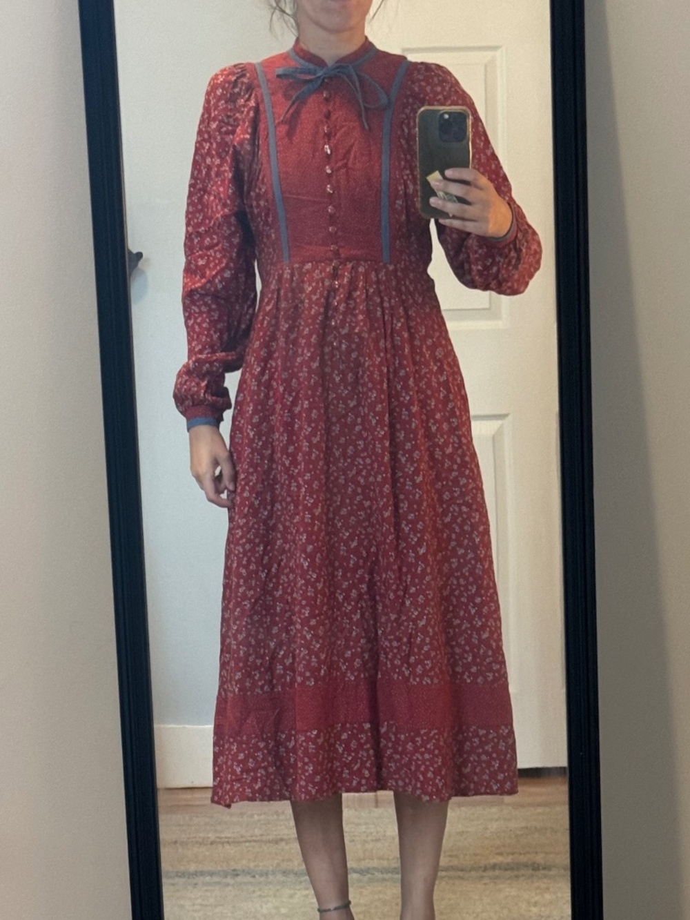 Authentic Vintage 1970s Betty Barclay Prairie dress
